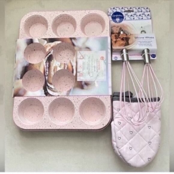 New Speckled pastel pink bakeware Bundle - Picture 2 of 10